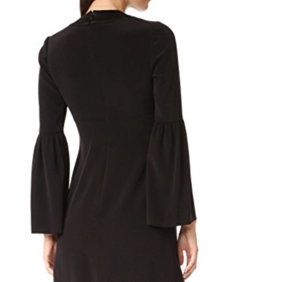 Jill Stuart Deep V Mini Dress Black Size 4 Sexy Romantic Chic Sleek Minimalist - Picture 2 of 9